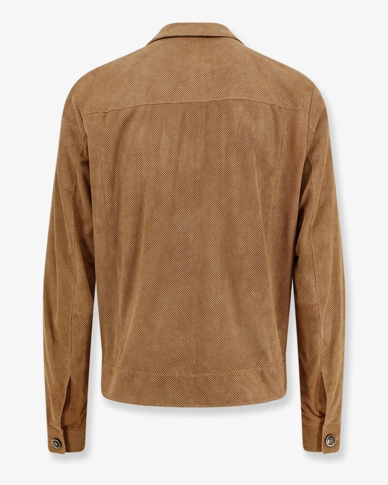 HUGO BOSS Men's Jacket Merfo Beige Suede Beige