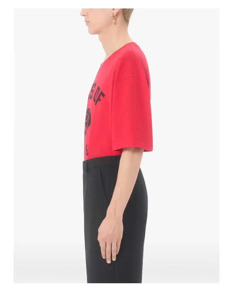 Valentino Garavani Logo-Embroidered T-Shirt — Red Red