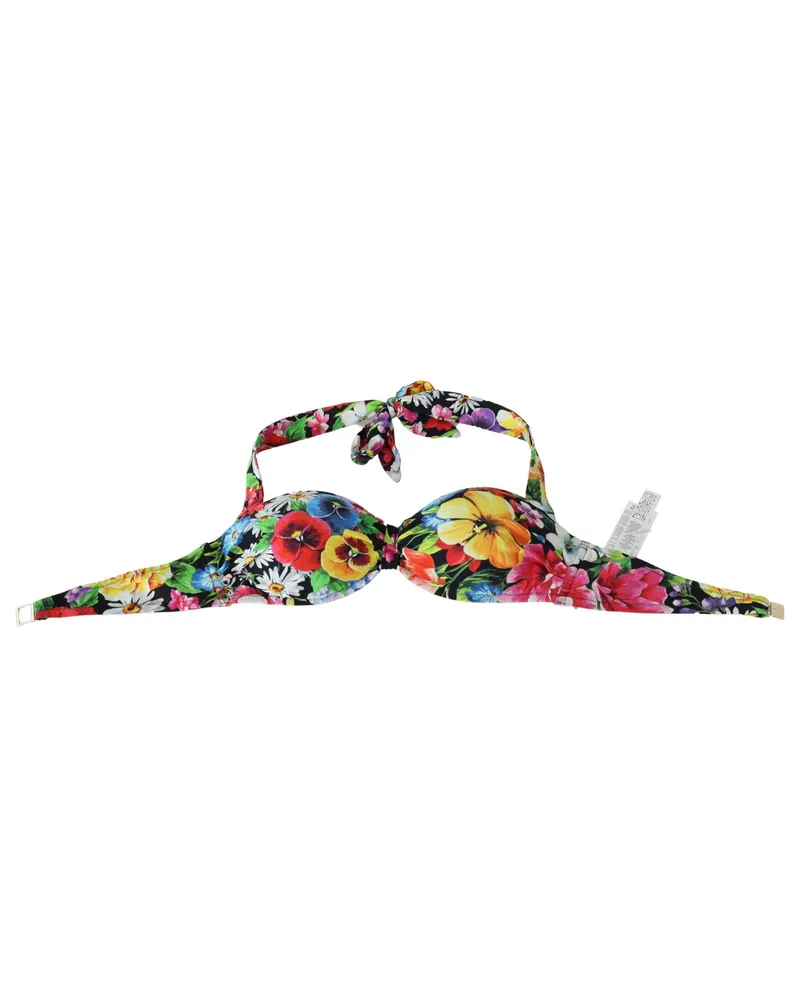 Dolce & Gabbana Women's Multicolor Floral Print Swimwear Bikini Tops Nylon Elastane Multicolor