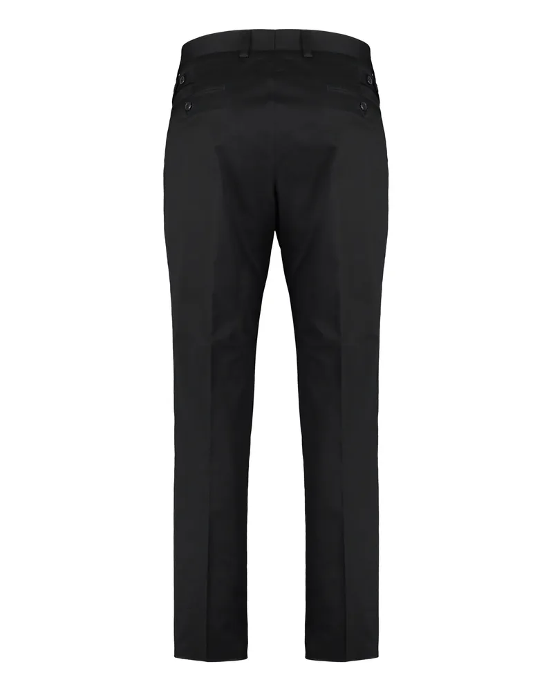 Dolce & Gabbana Mens Black Cotton Trousers Chinos Black