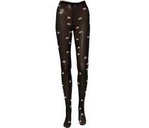 Polka Dot Nylon Tights — Black