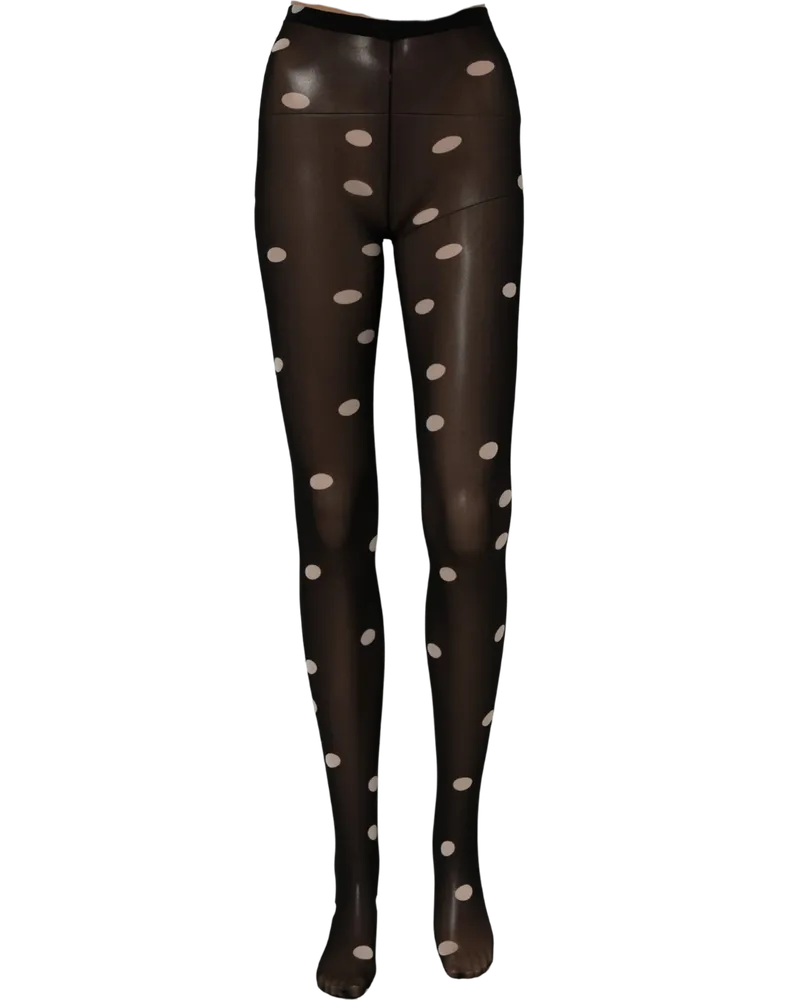 Dolce & Gabbana Polka Dot Nylon Tights — Black Black