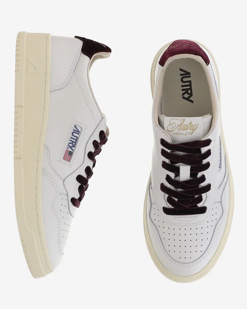 AUTRY Women's Leather Sneakers Medalist Low White Cow Trainers White