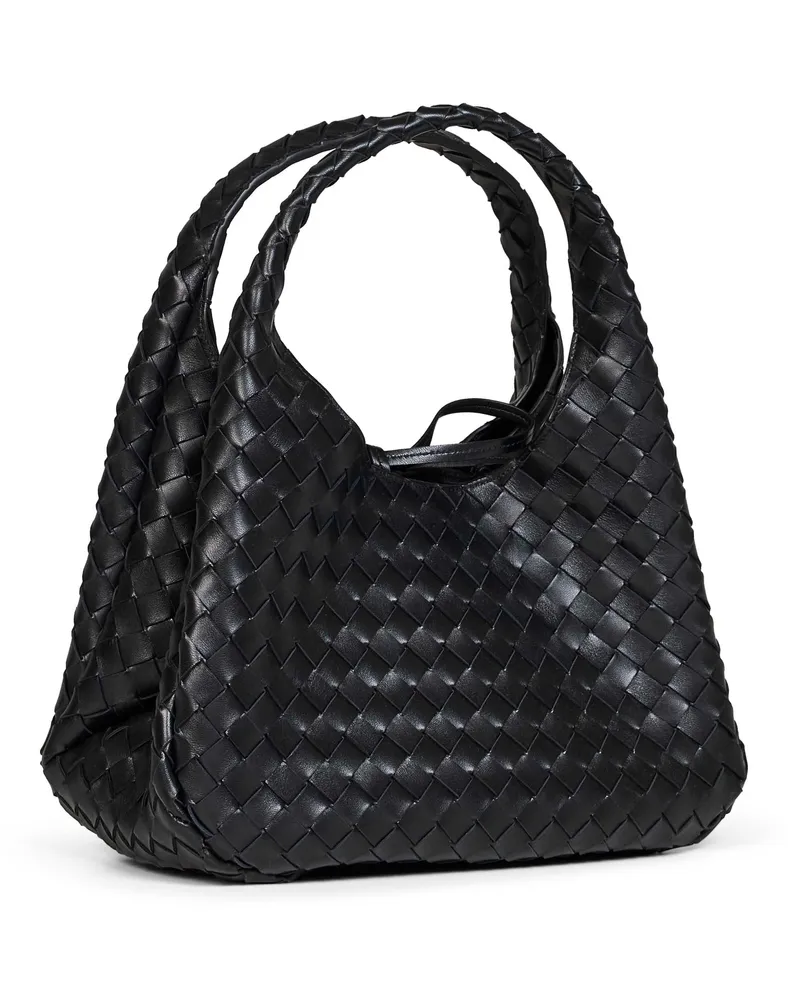 Bottega Veneta Women's Shoulder Bag Campana Black Lambskin Handbags Hand Black