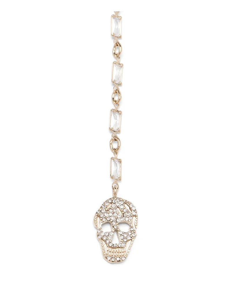 Alexander McQueen Cubic Zirconia Drop Necklace — Gold Gold