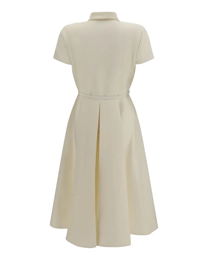 Fendi Women's Wool And Silk Dress Avorio Ovis Aries Beige