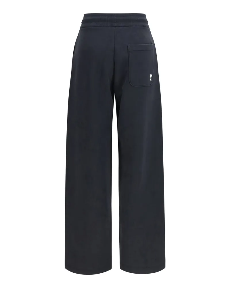 AMI Paris Cotton Sweatpants Joggers — Black Black