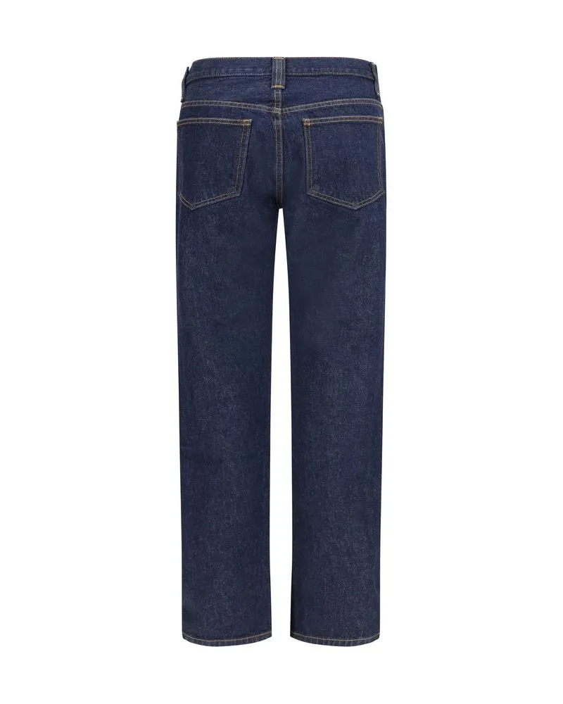KHAITE Women's Blue Cotton Straight-Leg Jeans Clothing Navy