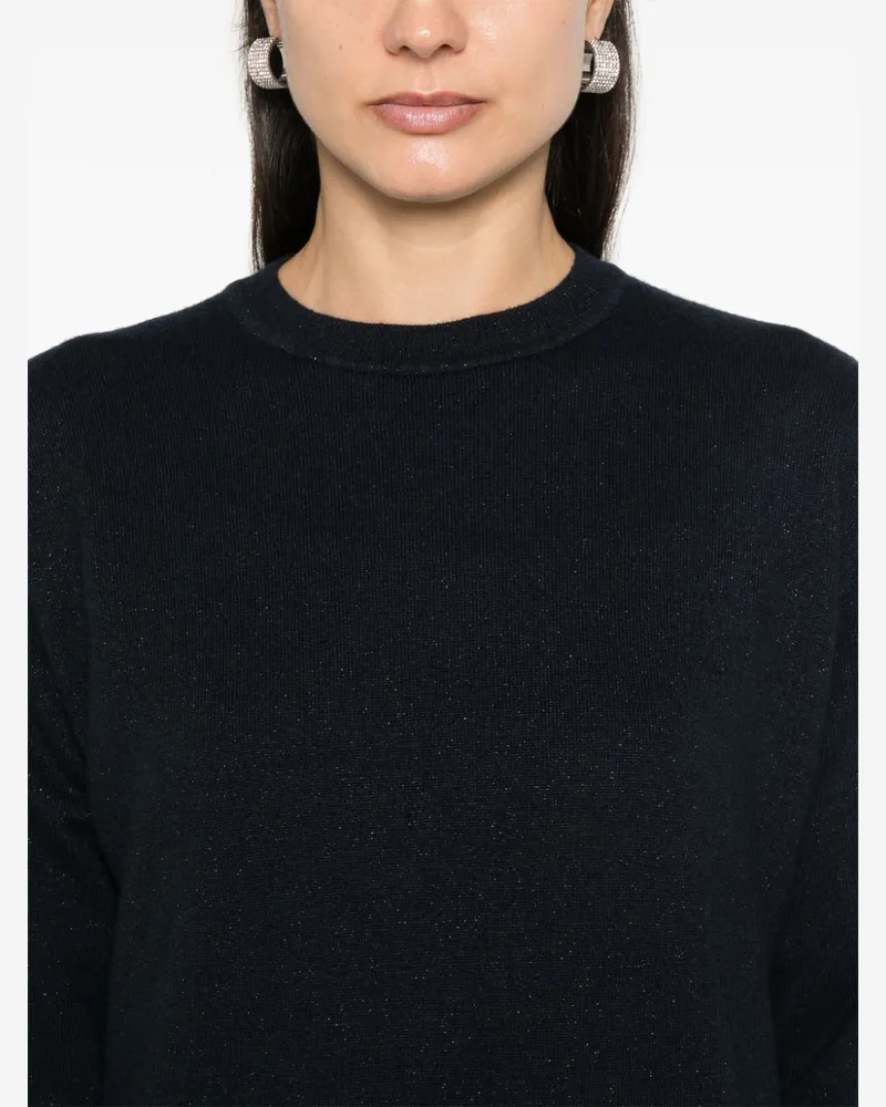 Fabiana Filippi Women's Crew-Neck Glittered Jumper Aw24 W Black