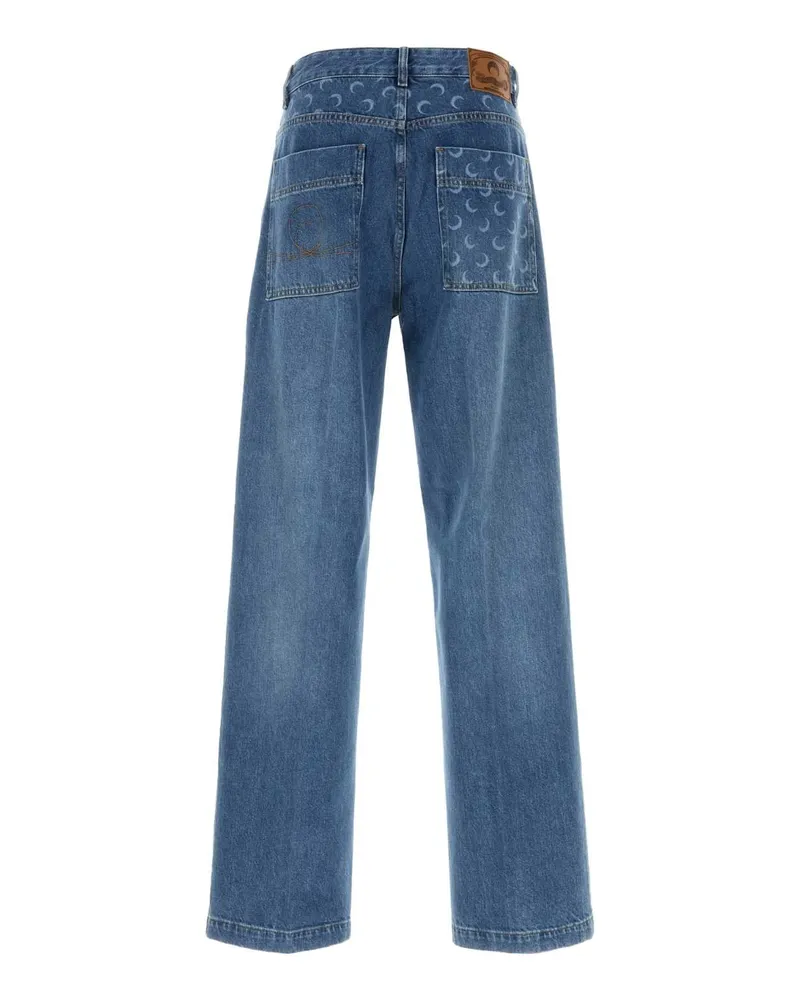 Marine Serre Men's Denim Jeans Blue Cotton Blue