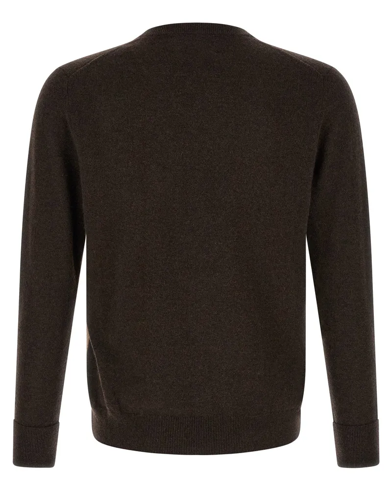 Ballantyne Diamond Intarsia Cashmere Sweater — Brown Brown