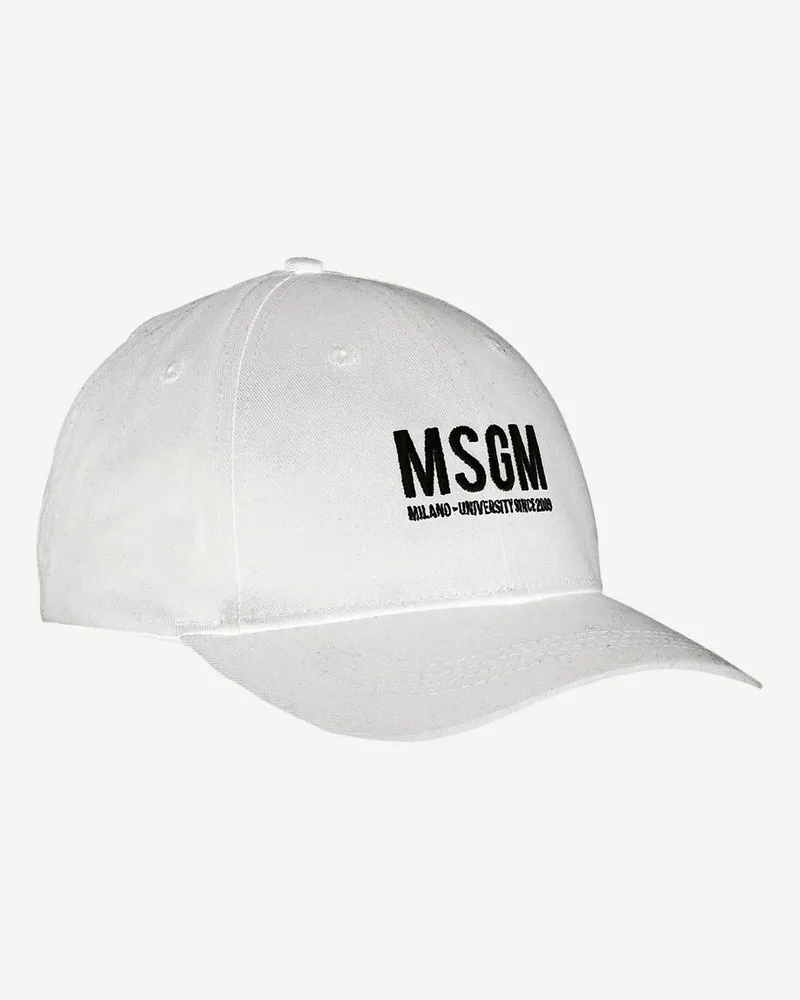MSGM Boys' Baseball Cap Cotton White Hat White