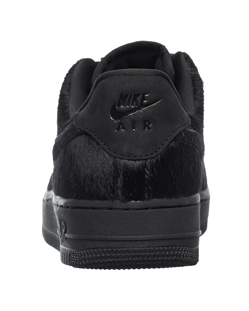 Nike Women's Air Force 1 Low 07 Triple Black Pony Hair Sneakers Shoes Black