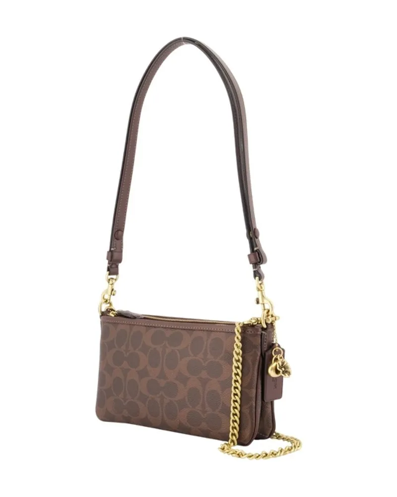 Coach Women's Audrey With Charms Shoulder Bag -  Canvas Brown Shoulder-Hobo-Bags Brown
