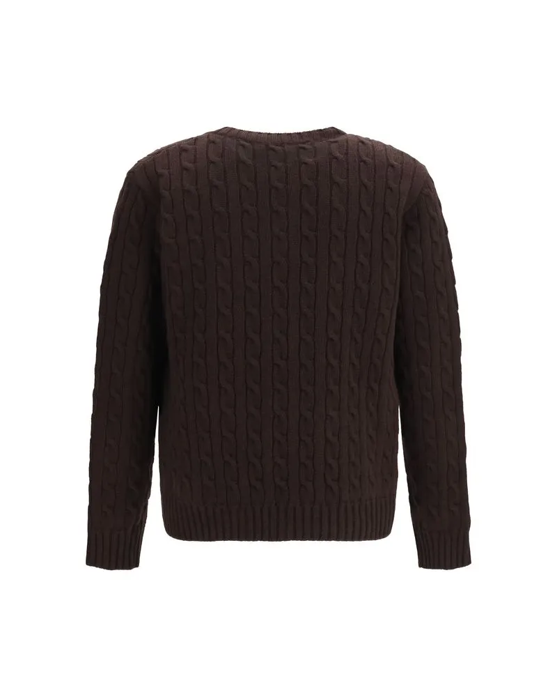Valentino Garavani Cable-Knit Virgin Wool Cardigan — Brown Brown