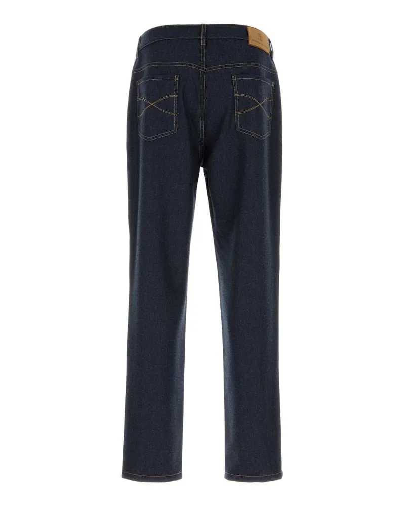 Brunello Cucinelli Buio+2366 Exterior: Virgin Wool Pantaloni Trousers Navy