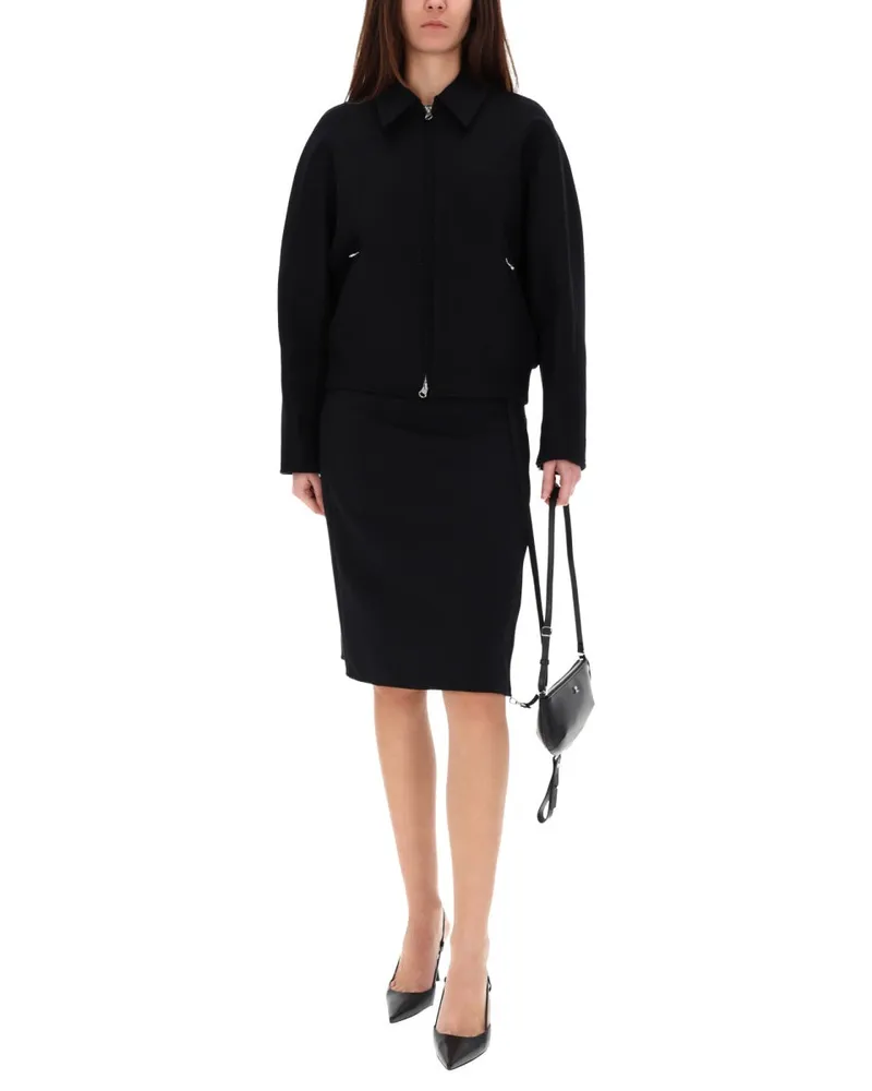 Courrèges Wool Bomber Jacket — Black Black