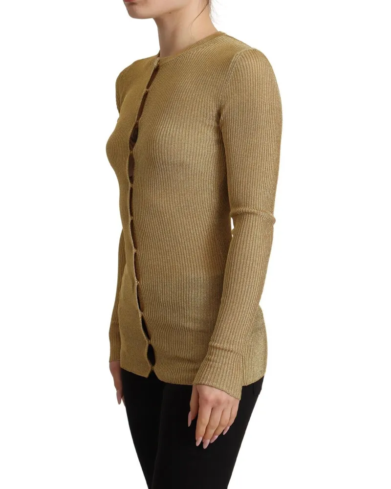 Dolce & Gabbana Women's Viscose Blend Cardigan Gold Polyester Clothing Gold