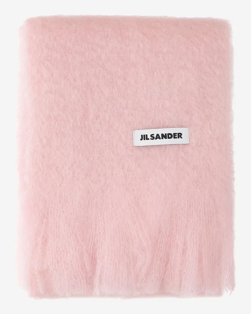 Jil Sander Women's Scarf Mohair-Blend Pink Scarfs Pink