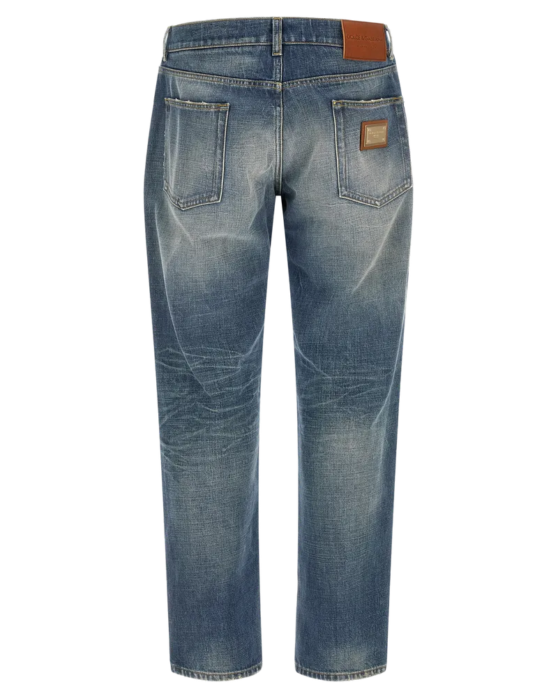 Dolce & Gabbana Men's Blue Cotton Relaxed Fit Jeans Clothing Blue