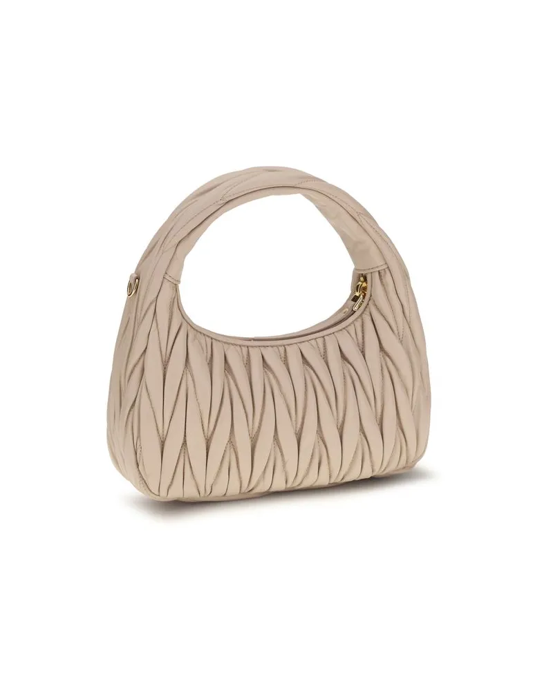 Miu Miu Women's Beige Calf Leather Bos Taurus Handbag Bag Beige