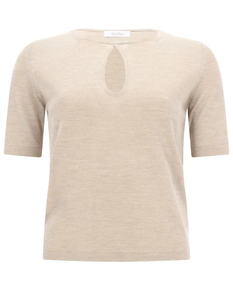 Max Mara Silk and Cashmere Knit Sweater — Beige 