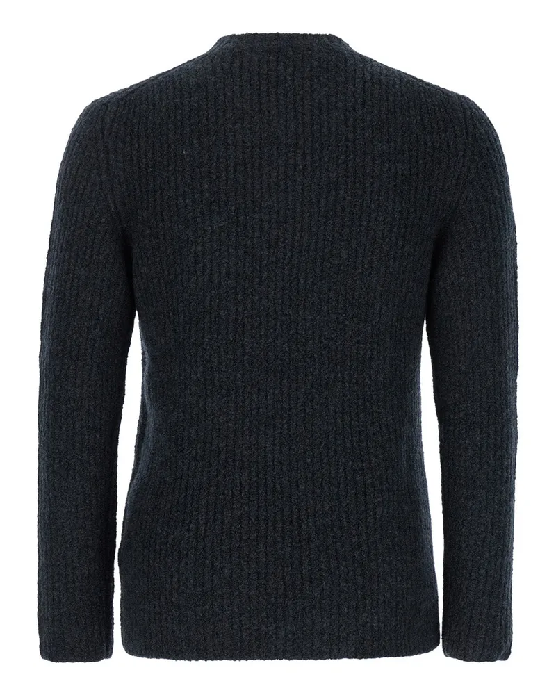 AUTRY Men's Grey Crewneck Sweater With Logo Patch Virgin Wool Tops Top Gray