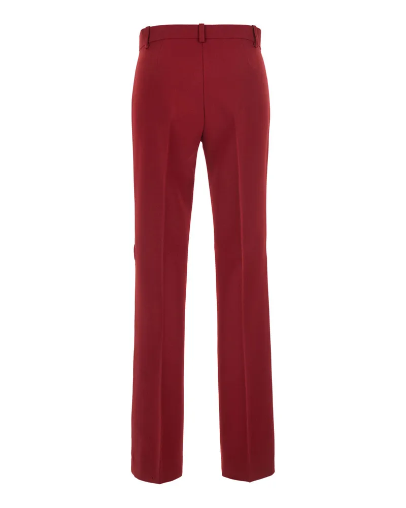 Pinko Women's High-Waisted Crepe Trousers Red Polyester Red
