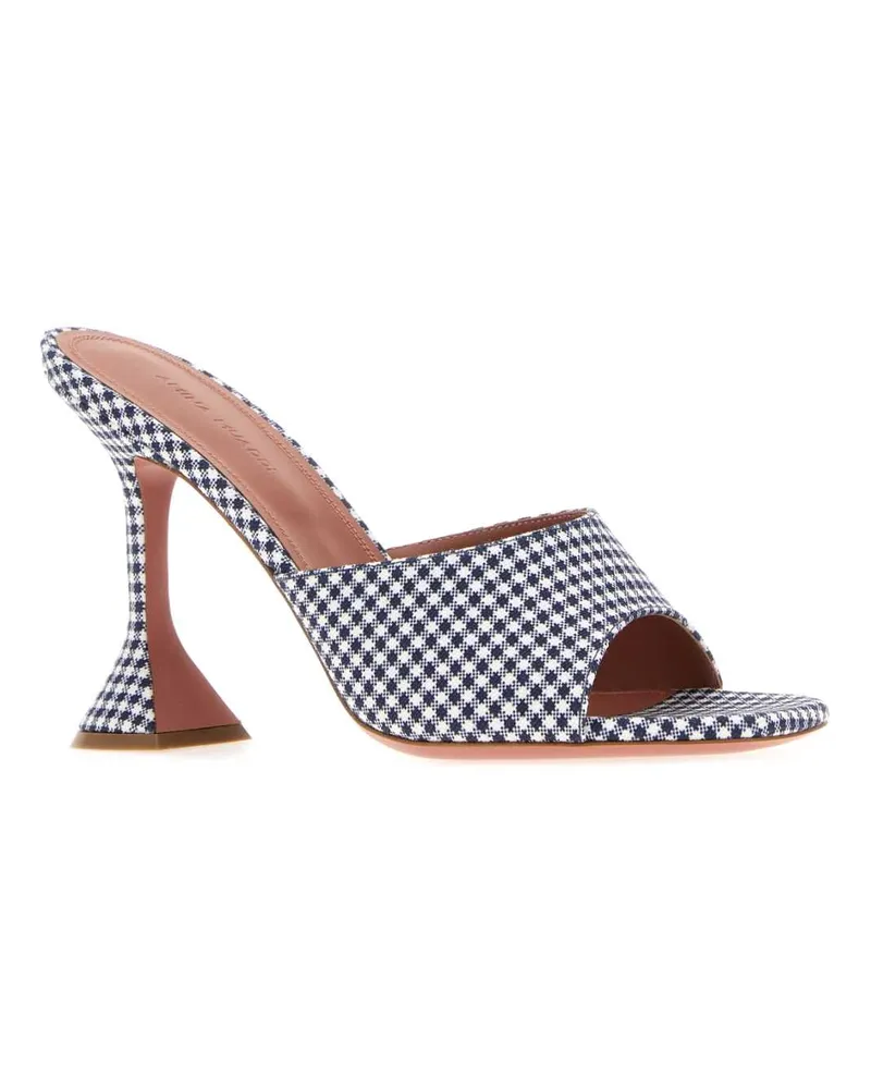 Amina Muaddi Women's Printed Fabric Lupita Mules Blue&white Sandali Sandal Navy