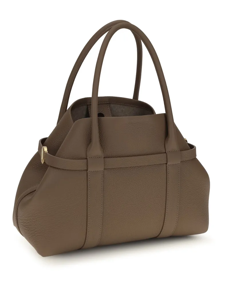 Loro Piana Ghiera Calfskin Leather Shoulder Bag — Brown Brown