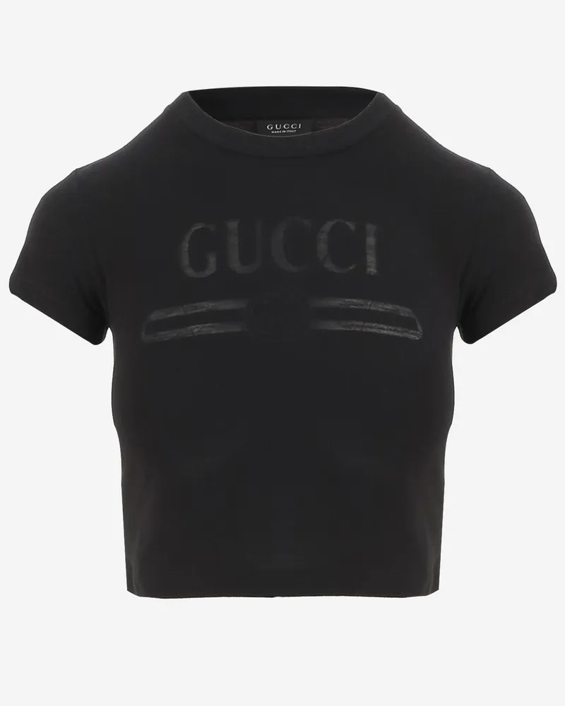 Gucci Women T-Shirt Cotton Blend Black T-Shirts & Jerseys Black