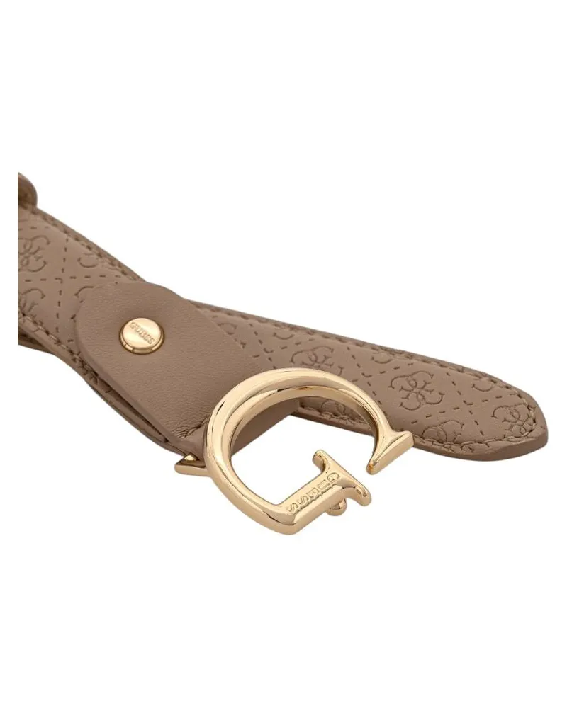 Guess Embossed Logo Belt — Beige Beige