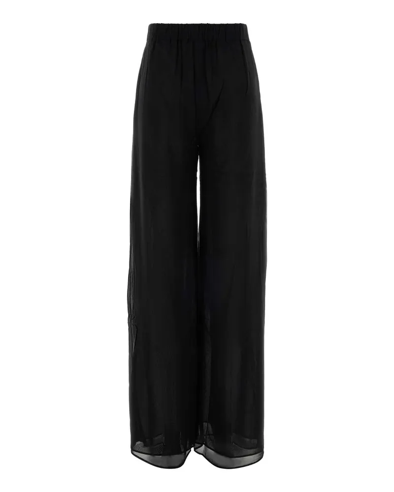 ANDAMANE Women's Black Jersey Lena Wide-Leg Pant Nero Exterior: Polyester Elastane Pantaloni Trousers Black