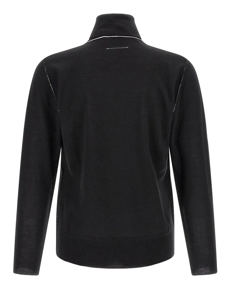 Maison Margiela Virgin Wool Blend Turtleneck Sweater — Black Black