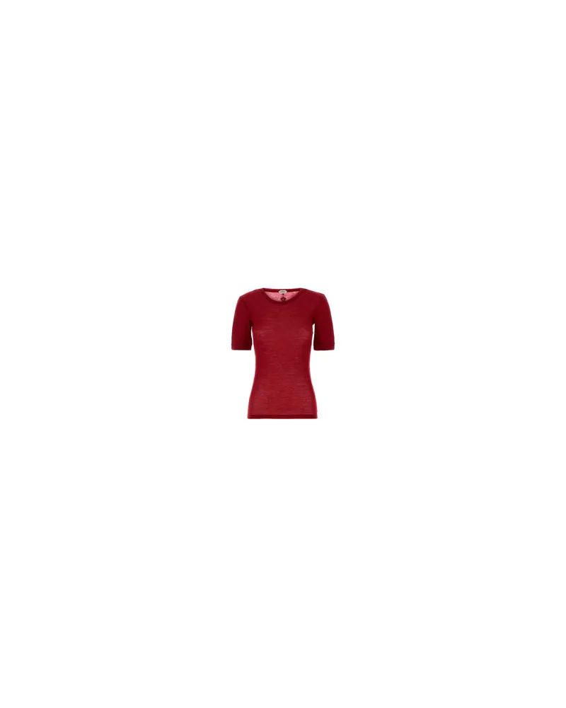 Versace 10245061a17548 1rb30 Lipstickred Exterior: Virgin Wool T-Shirt T-shirts And Polos Red