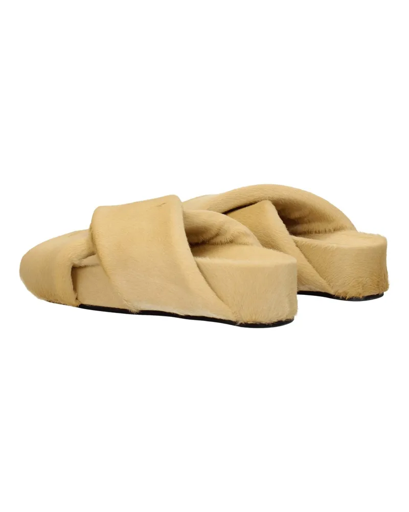 Jil Sander Women's Beige Horsehair Slippers Beige