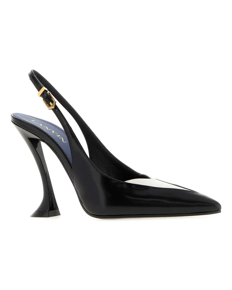 Lanvin Women's Two-Tone Leather Pumps Noirblanc Scarpe Con Tacco High Heel Shoes Black
