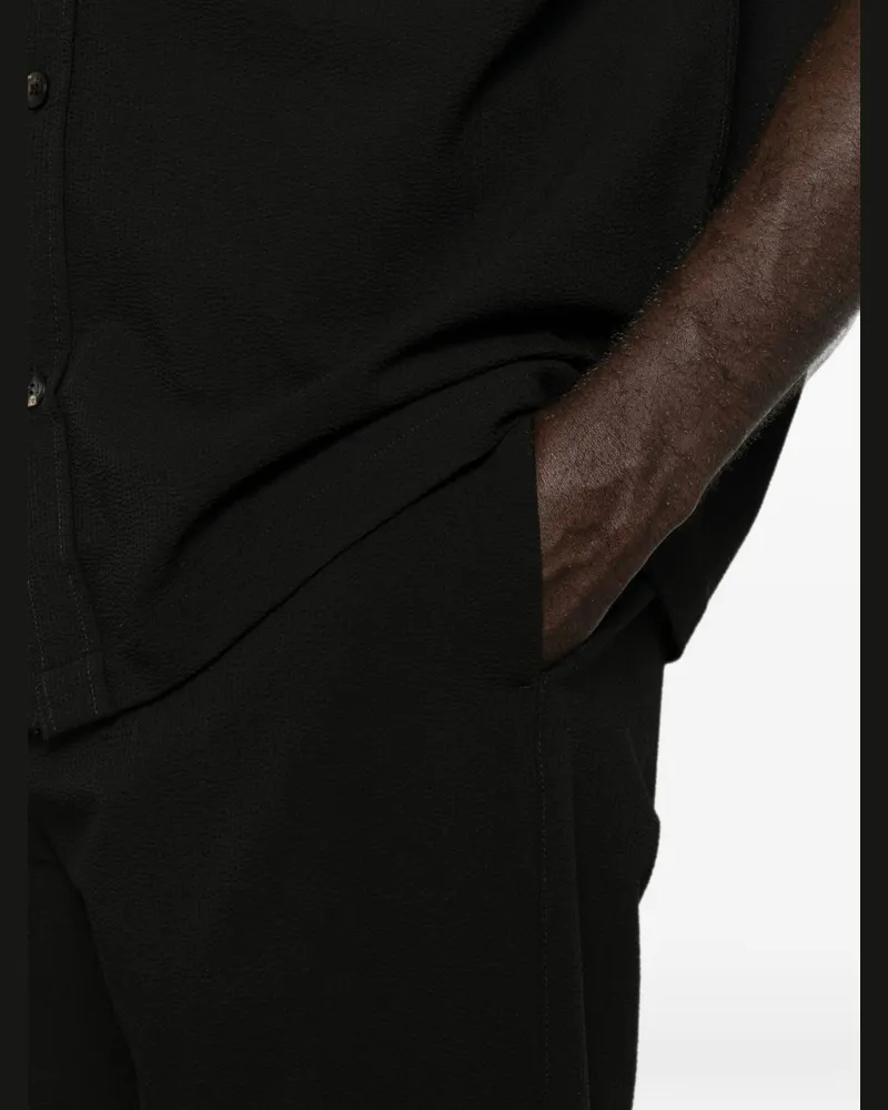 Emporio Armani Crepe Chino Trousers — Black Black