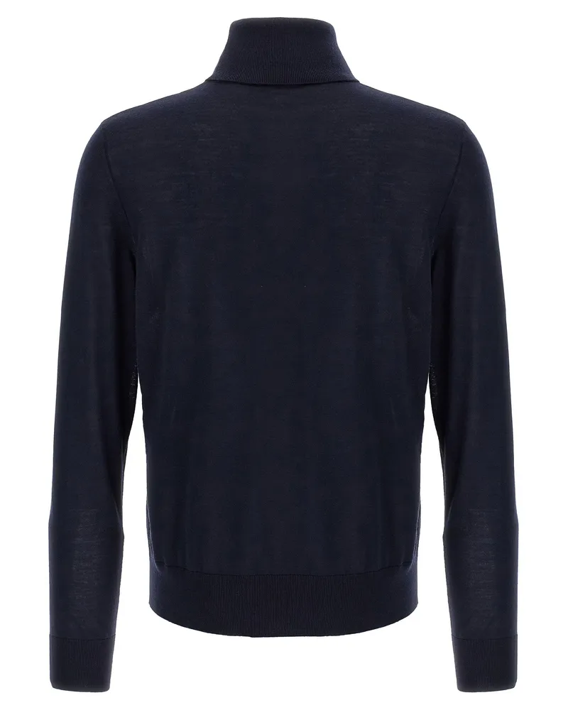 Dsquared2 Wool Logo-Embroidered Turtleneck Sweater — Navy Navy
