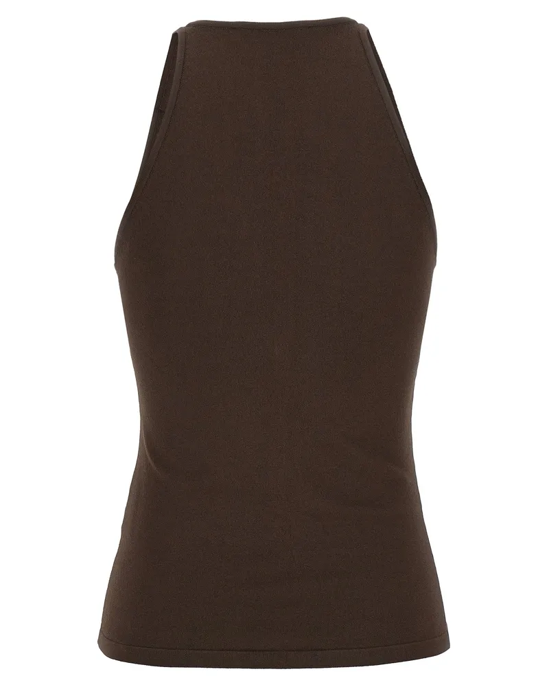 Max Mara Women's Brown Viscose Sleeveles T-Shirt Brown