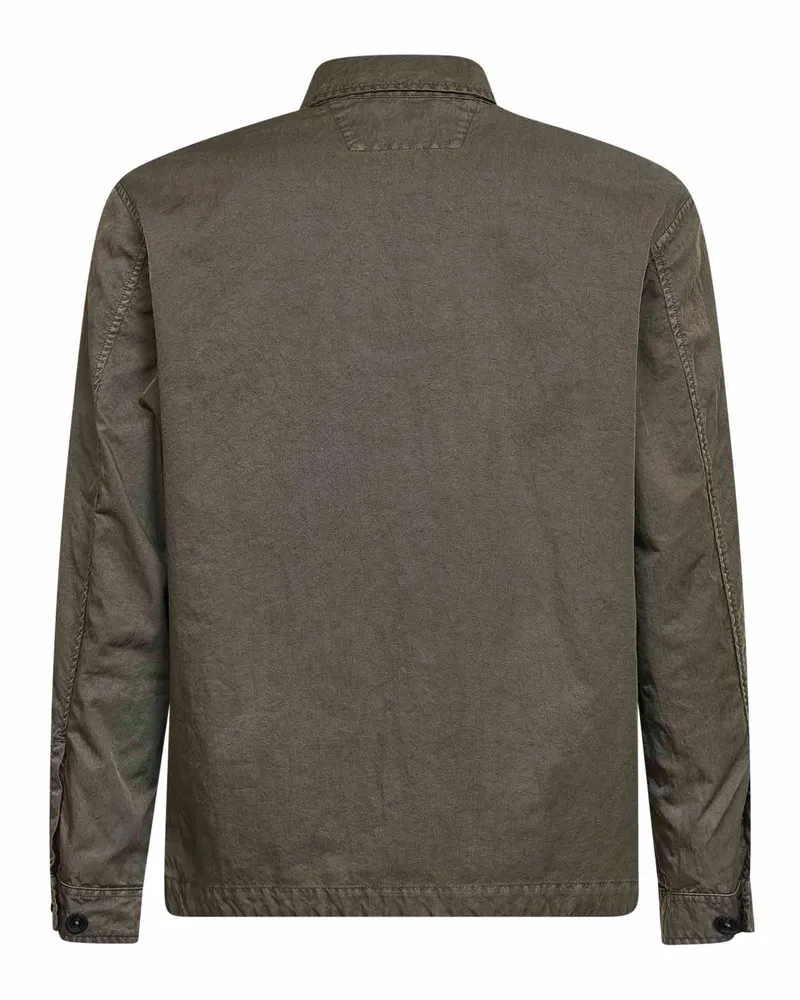 C.P. Company Men's Overshirt Green Panama-R Lens Polyamide Bomber Jackets Green