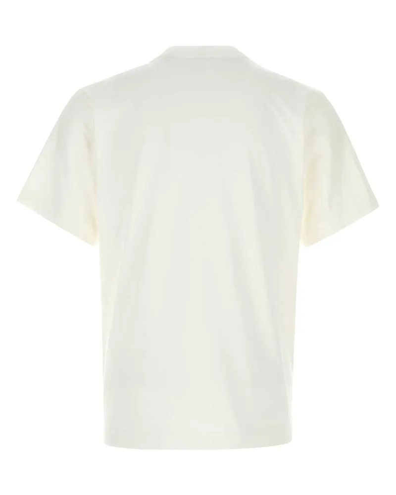 Burberry Men White Cotton T-Shirt Chalk White