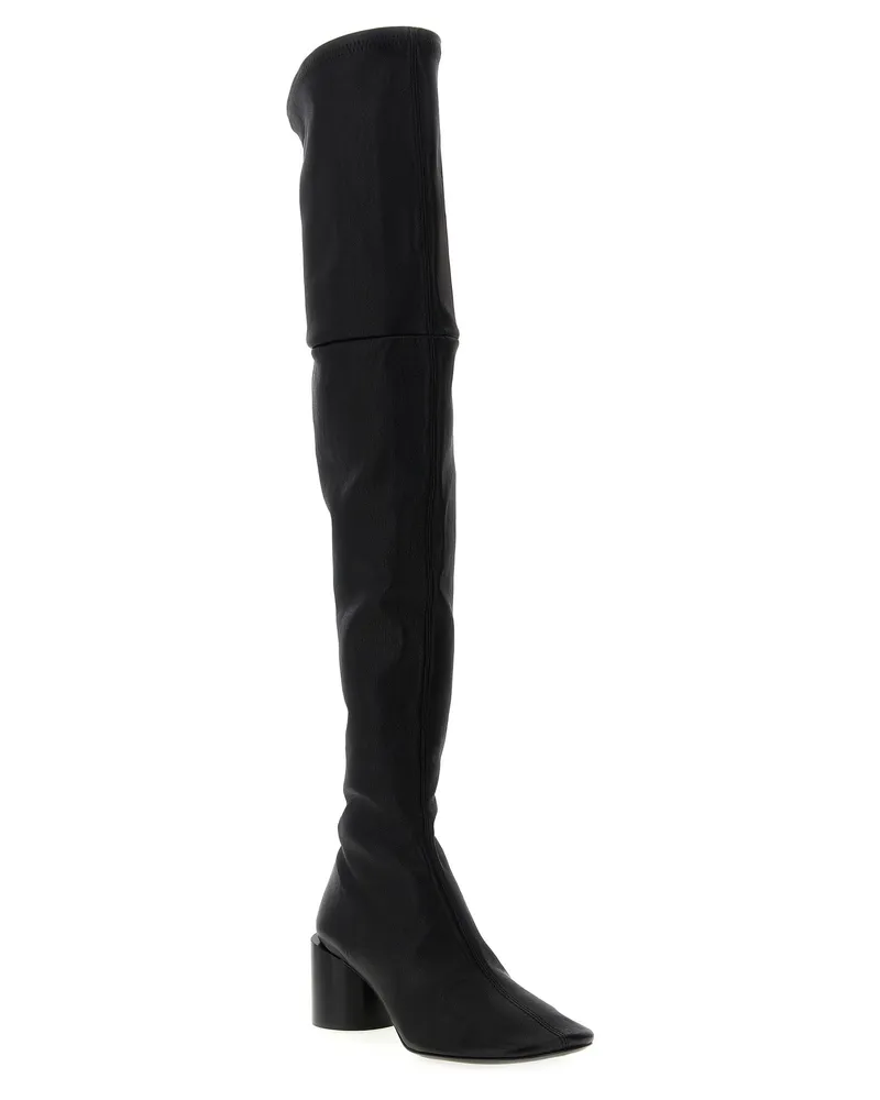 Jil Sander Stretch Nappa Leather Over-The-Knee Boot — Black Black