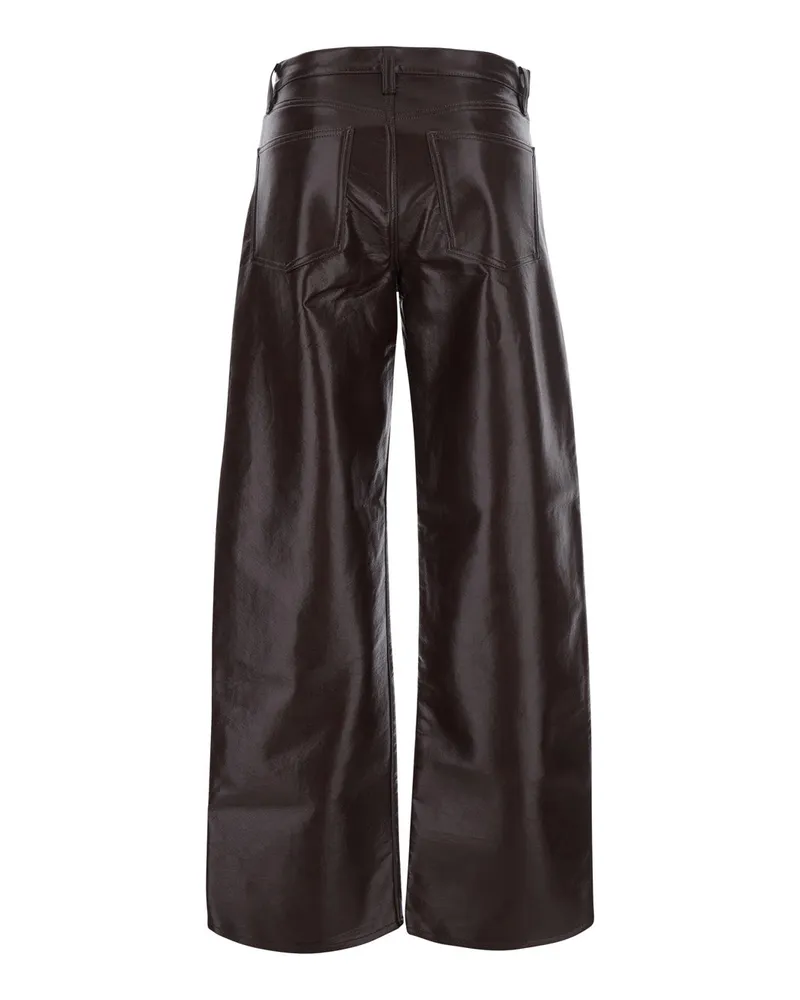 AGOLDE Ecoleather Five-Pocket Trousers — Brown Brown