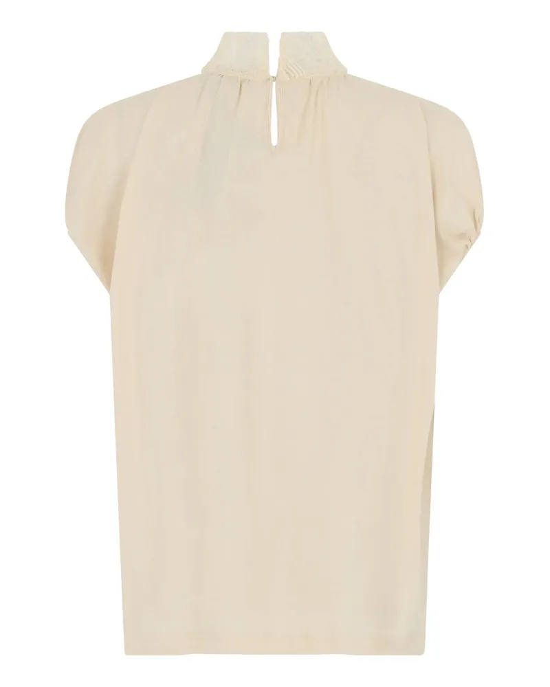 Fabiana Filippi Women's Lace-Collar Gathered Blouse Ss26 W Cream