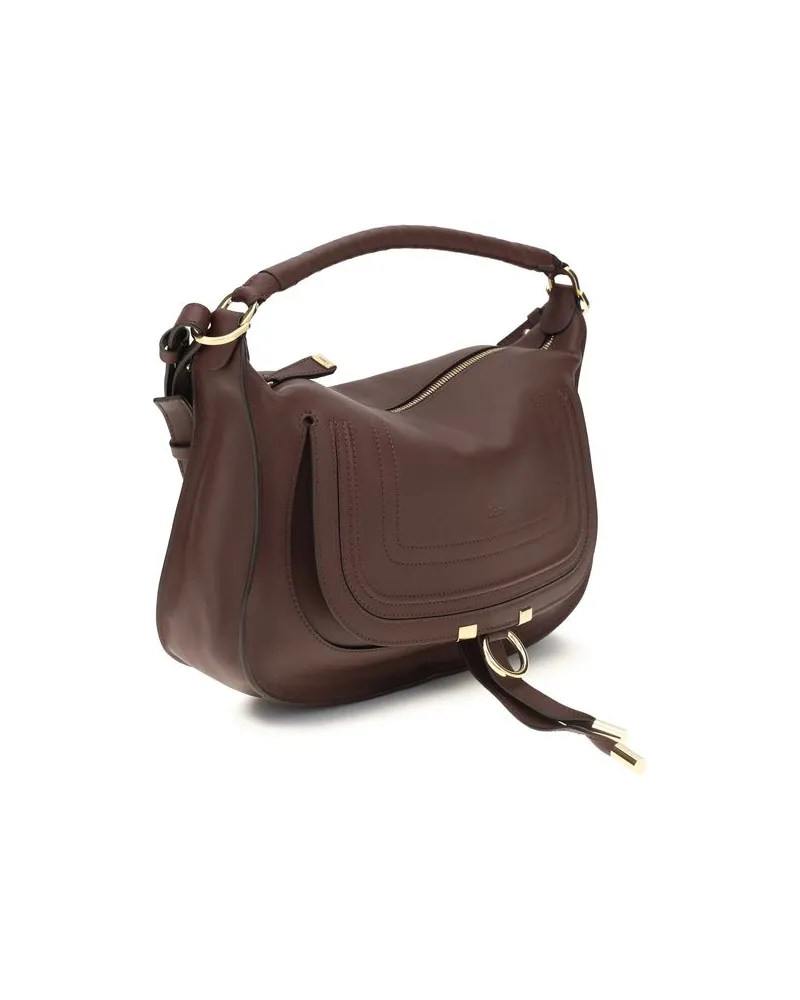 Chloé Women's Bordeaux Calf Leather Bos Taurus Shoulder Bag Brown