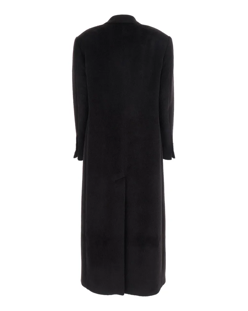 Tagliatore Double-Breasted Alpaca Wool Coat — Black Black
