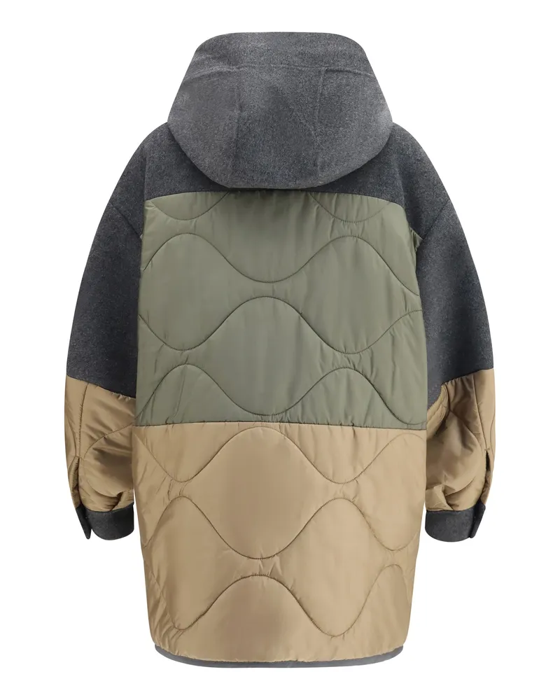 Max Mara Women's Wool And Technical Fabric Jacket Antracite Down Coat Gray