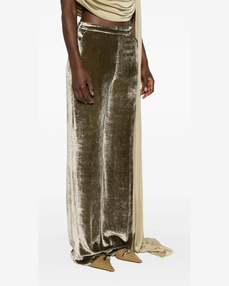 Etro Velvet Wide-Leg Trousers — Brown Brown