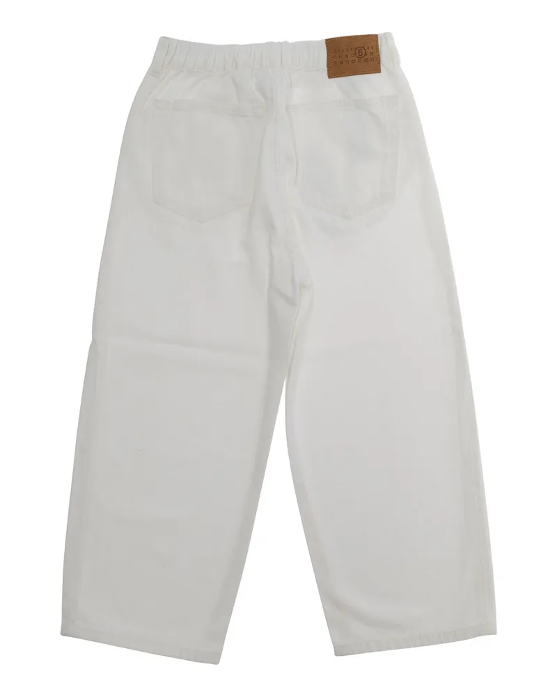Maison Margiela Boys' Kids Cotton Trousers White White